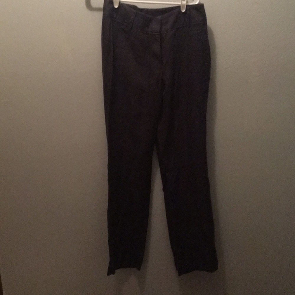 Loft navy linen wide leg pants.